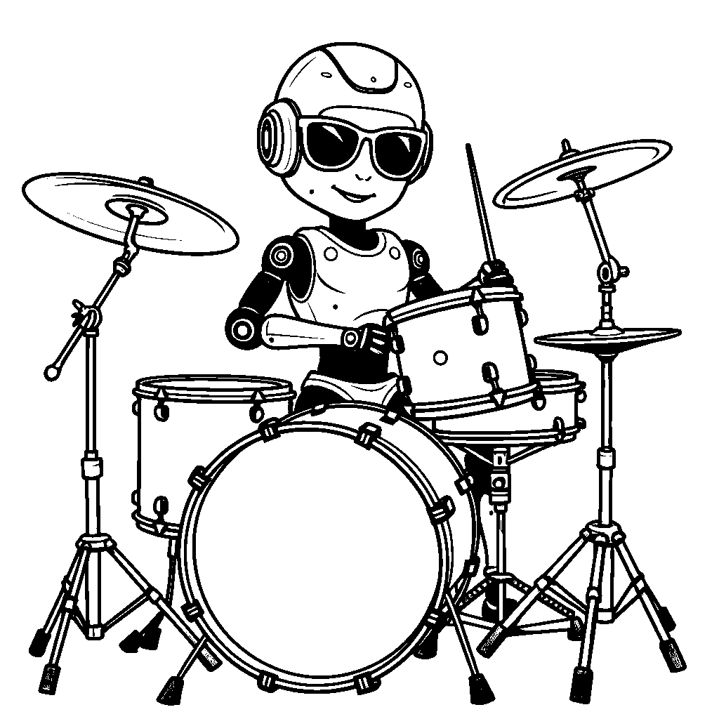 Robot playing the drums