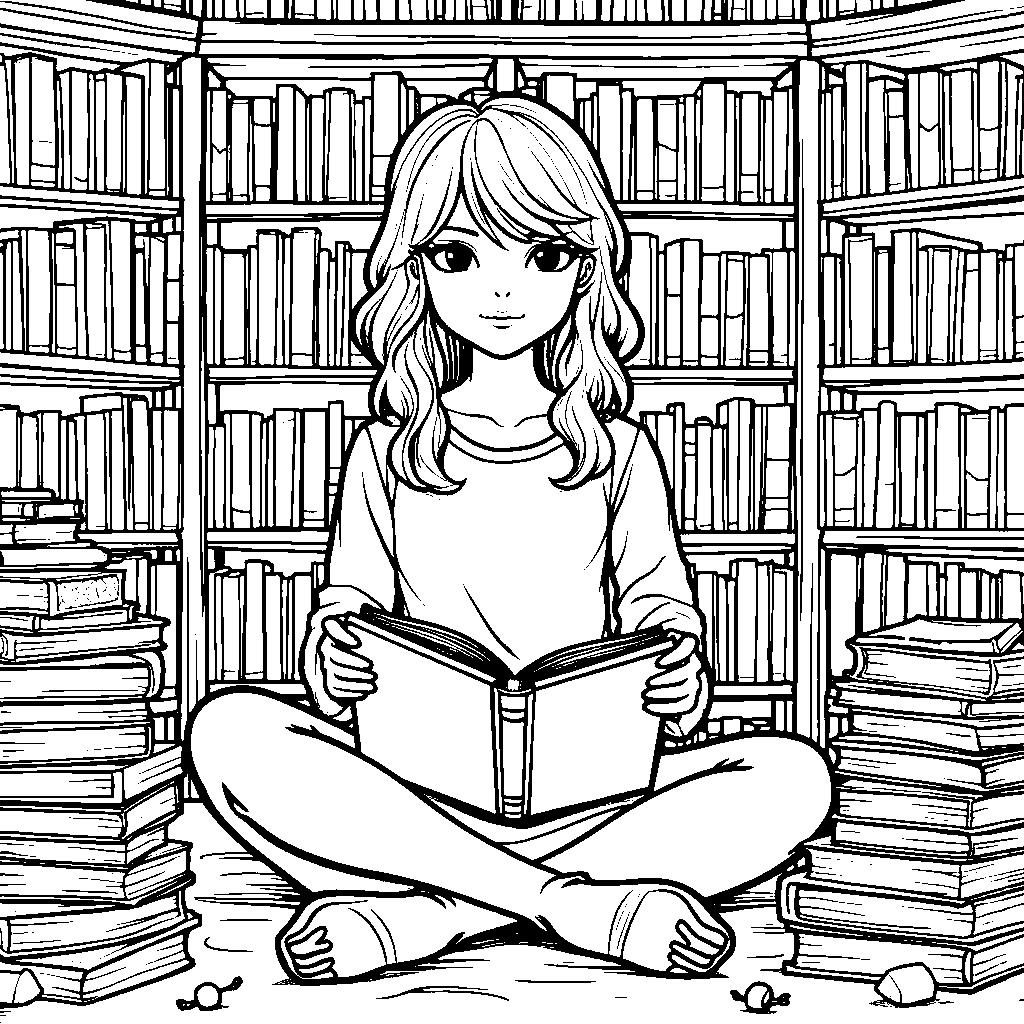 Taylor Swift surrounded by books, reading and learning new things