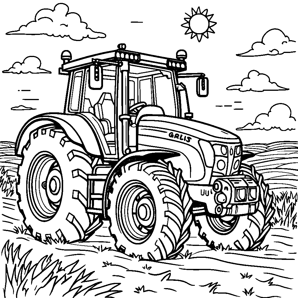 A tractor with a big camera, taking pictures