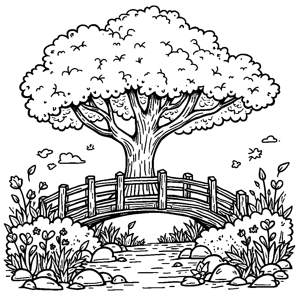 A tree with a bridge connecting two branches