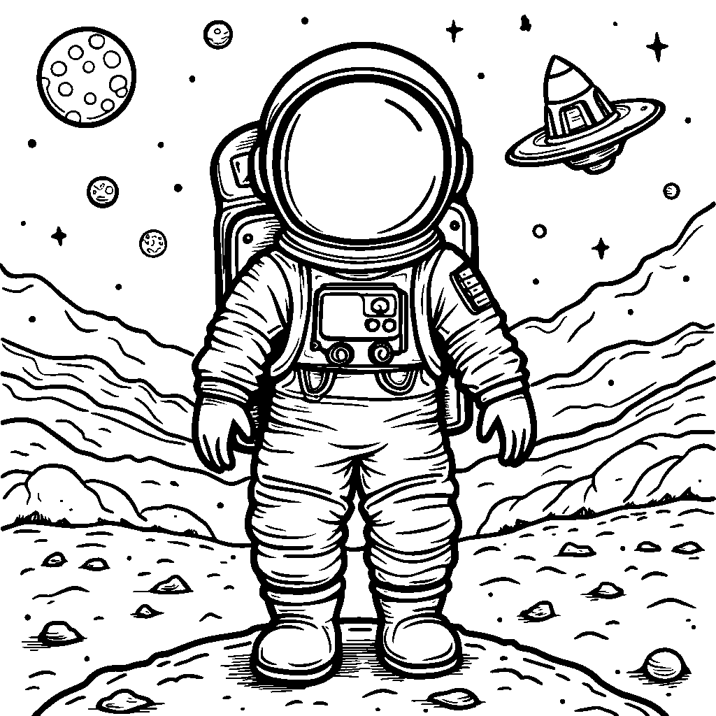 Adventurous astronaut exploring the moon