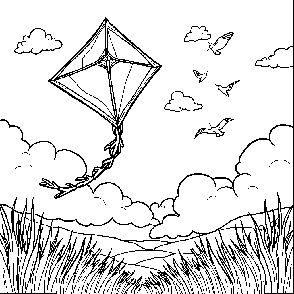 Simple kite flying high in the sky