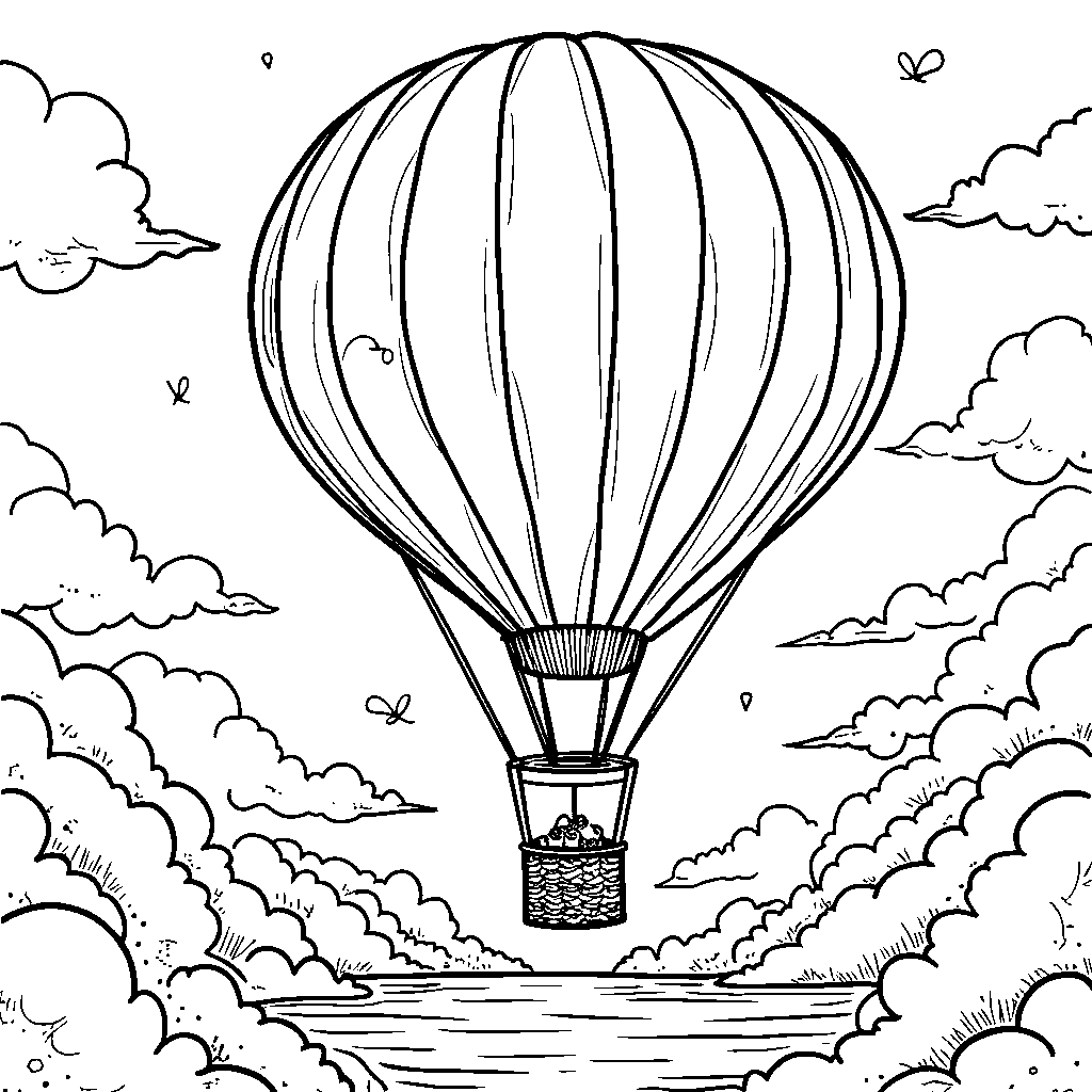 3D Hot Air Balloon Soaring in the Sky