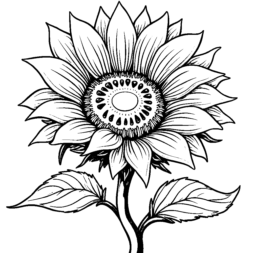 3D Sunflower with a Bright Yellow Petal