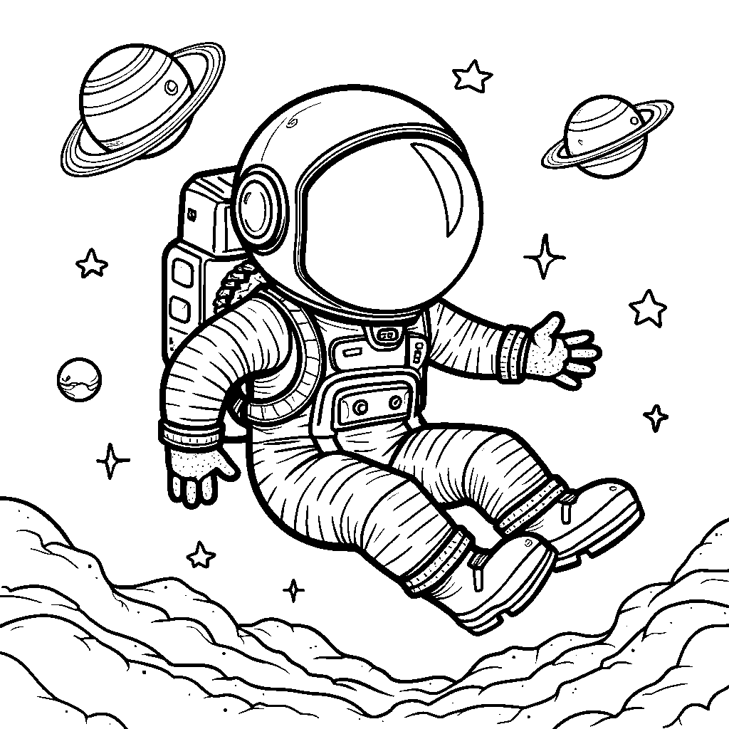 Astronaut in a 3D Space Helmet