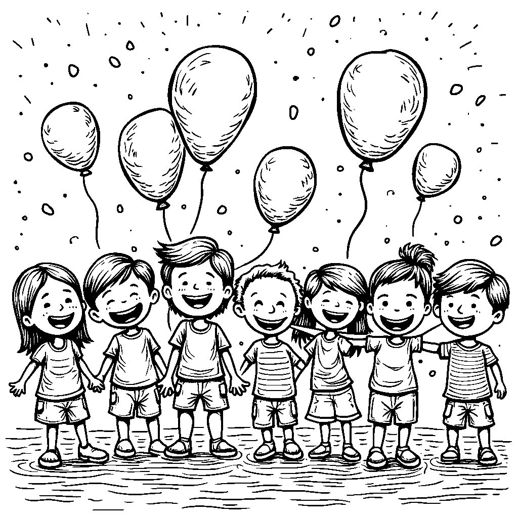 A group of kids having a water balloon fight