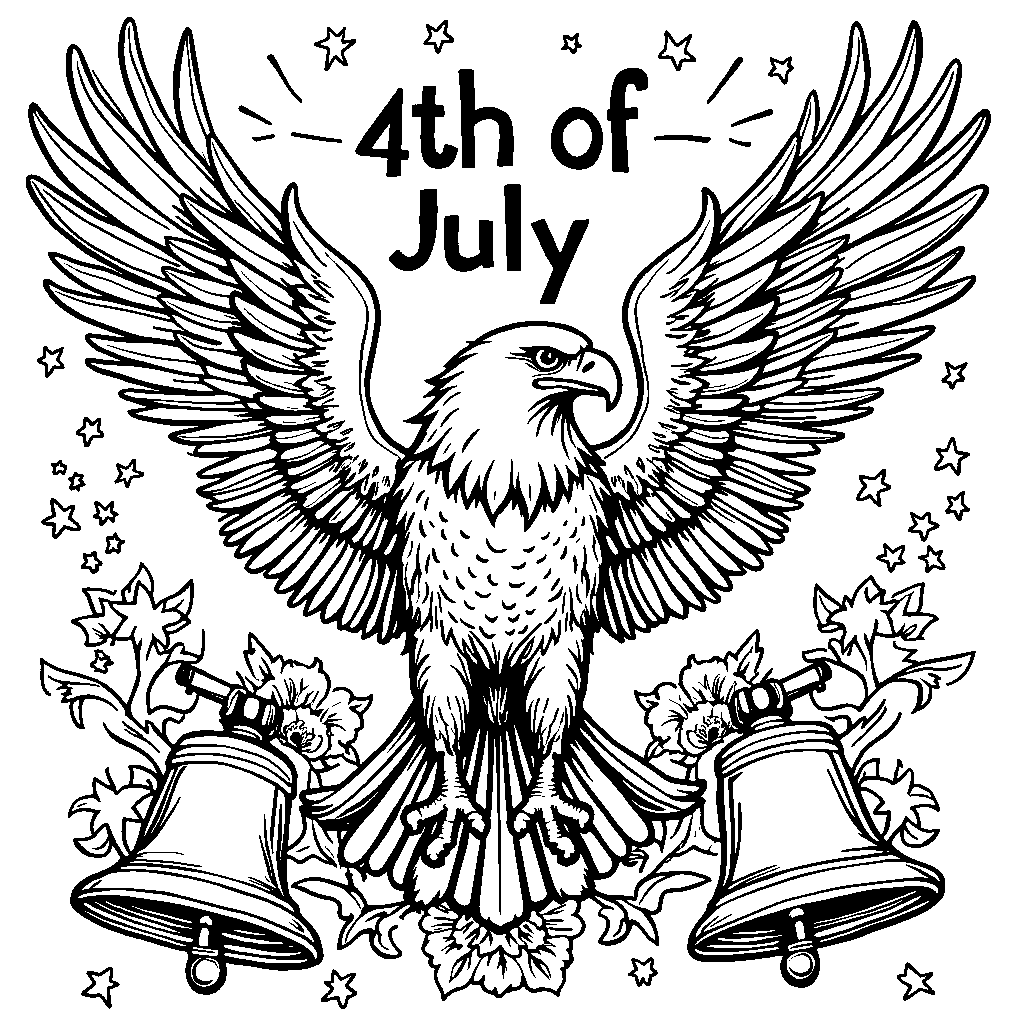 A vintage-style 4th of July poster with bold fonts