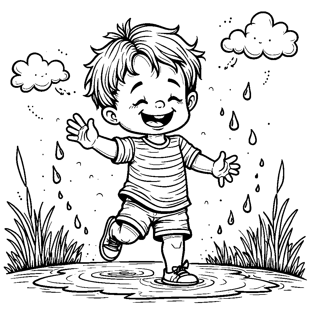 A child running through a sprinkler on a hot summer day