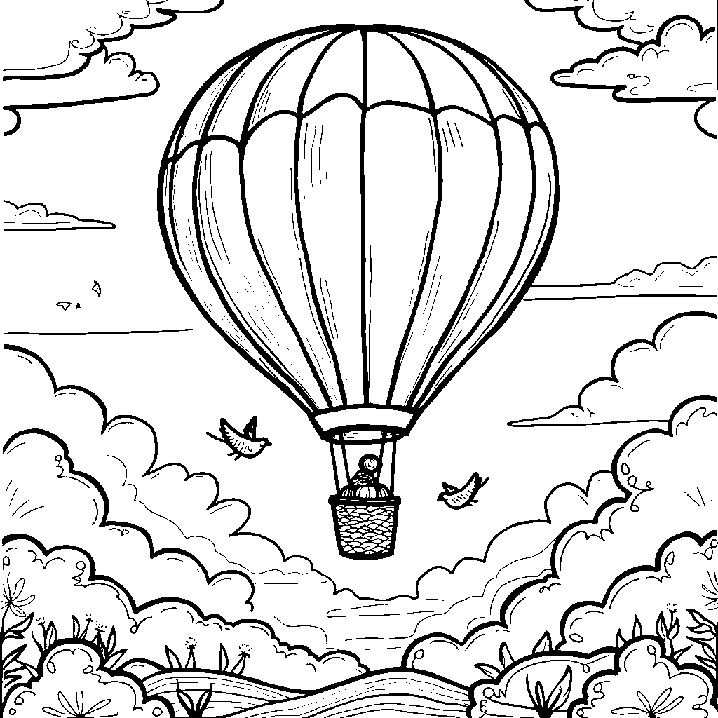 A beautiful hot air balloon soaring through the sky