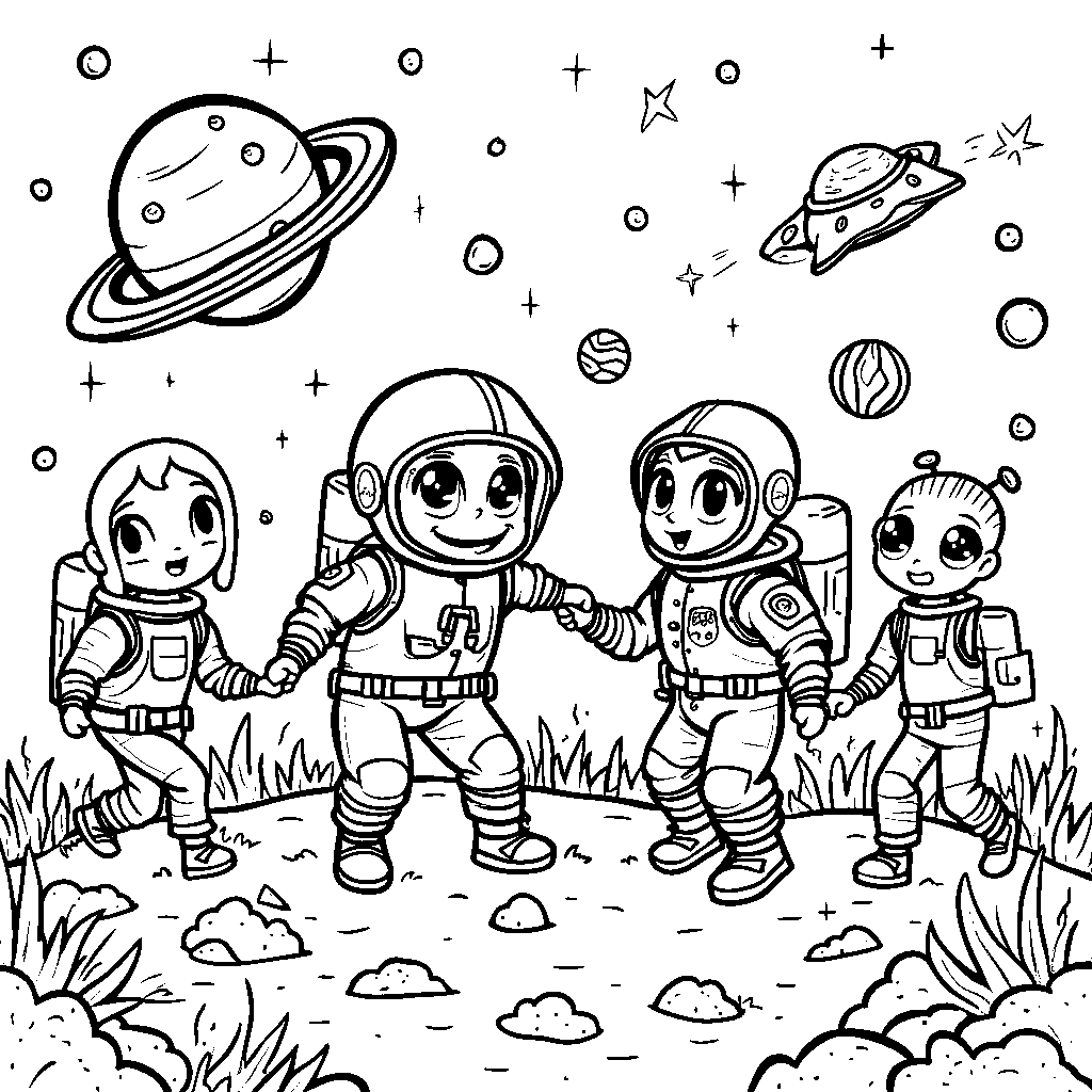 A Group of Friends Playing Hide and Seek in Space