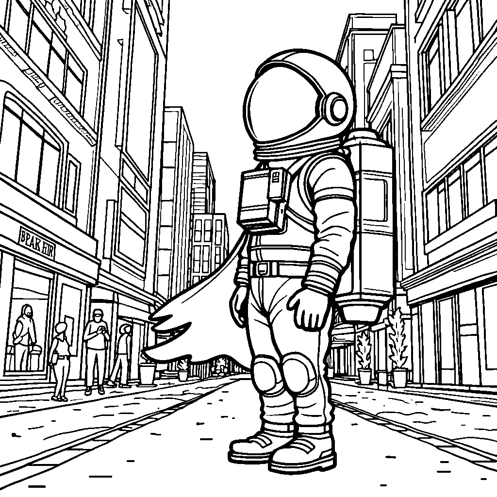 Astronaut Among Us with a Jetpack and Cape