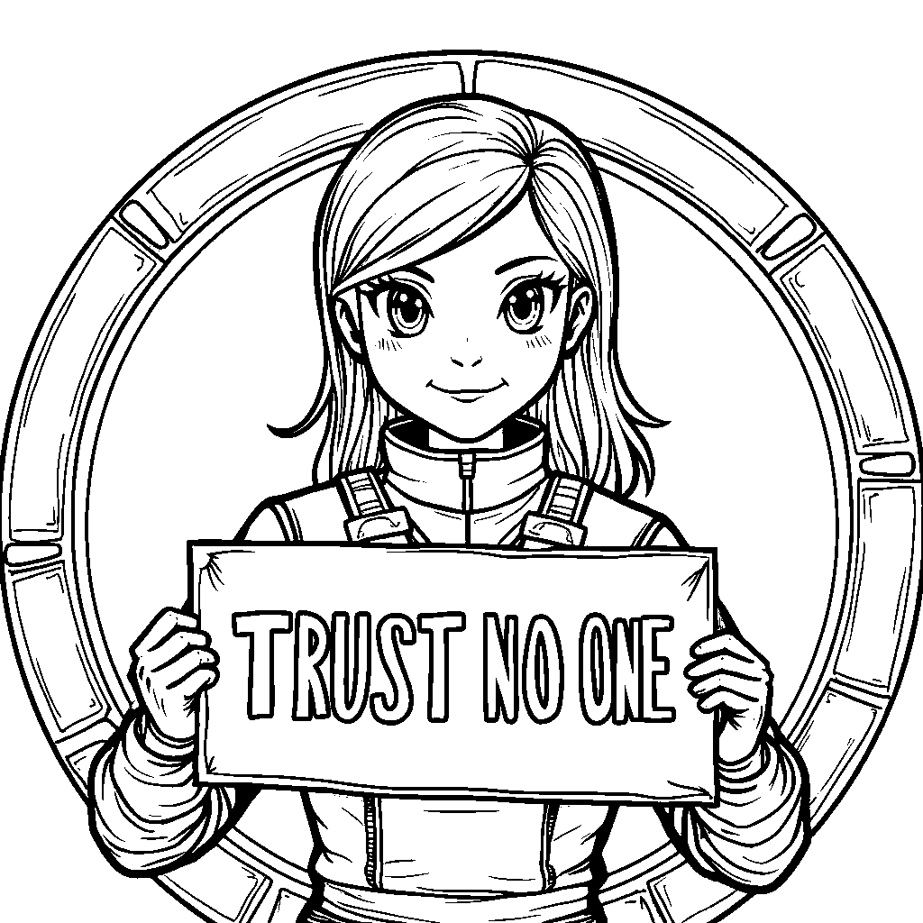 Crewmate Holding a 'Trust No One' Sign