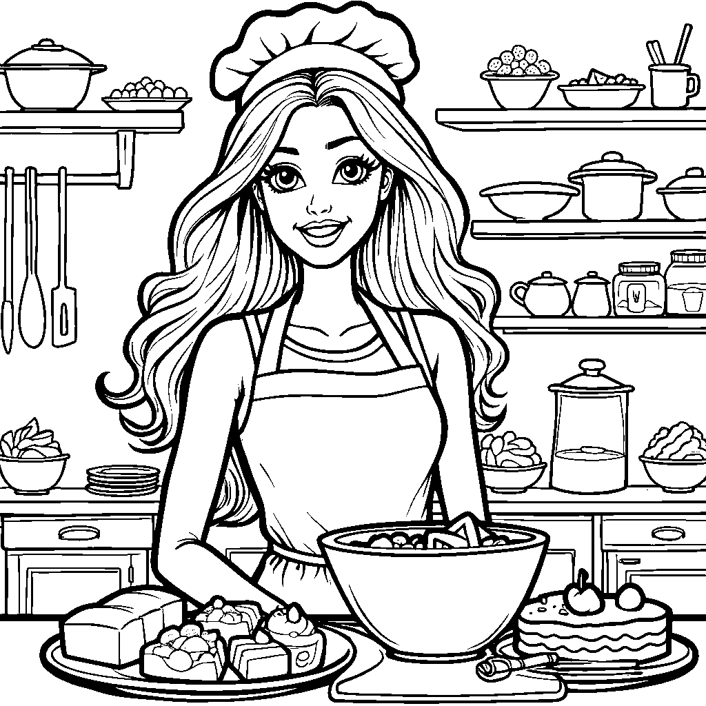 Barbie as a baker making delicious treats