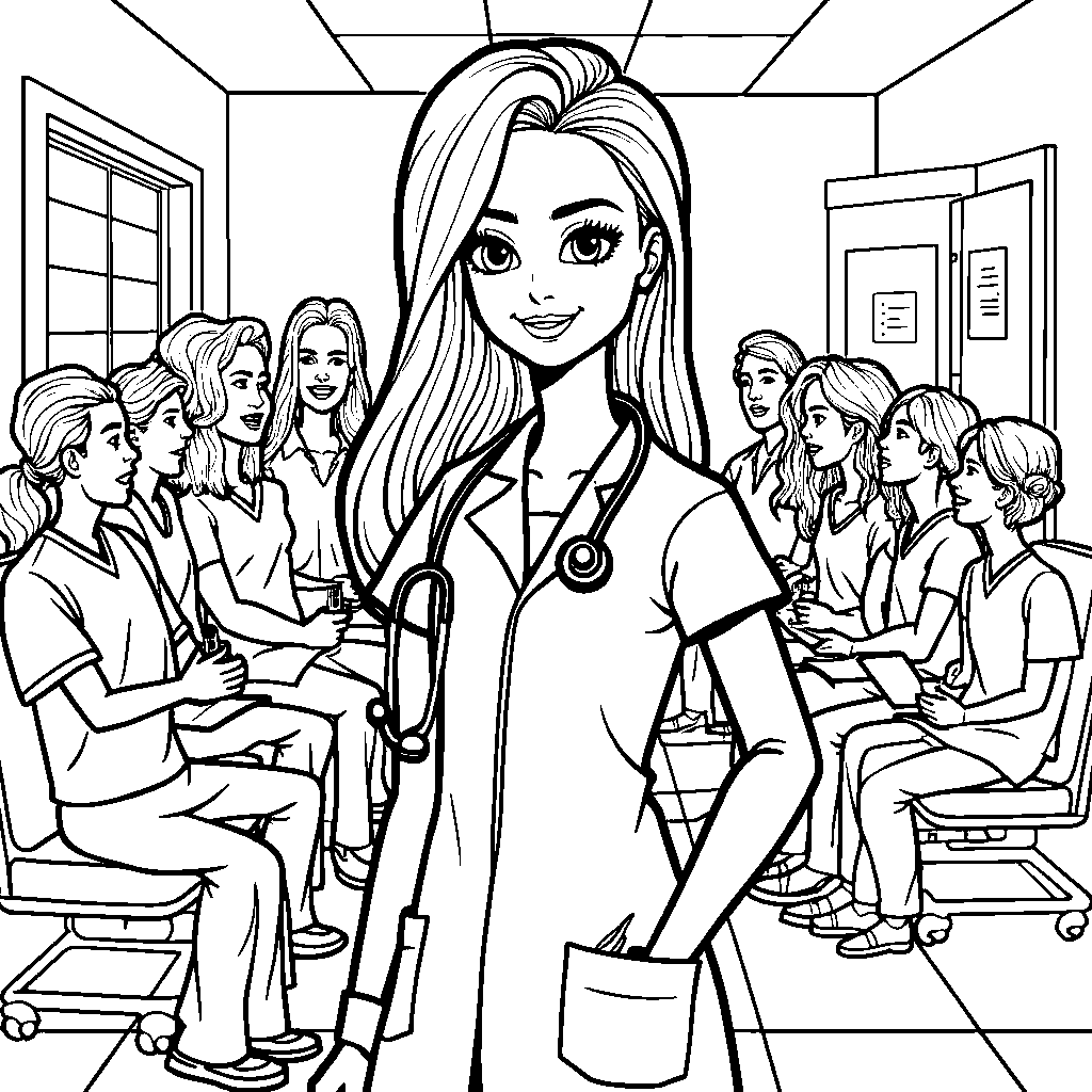 Barbie as a doctor taking care of her patients