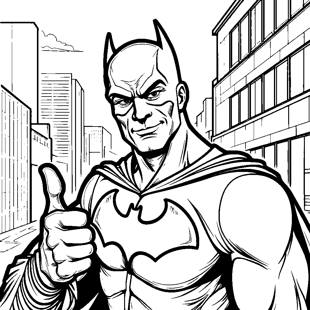 Commissioner Gordon giving Batman a thumbs up