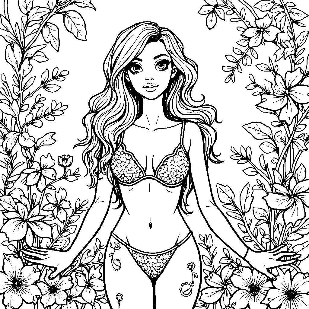 Poison Ivy surrounded by her favorite flowers