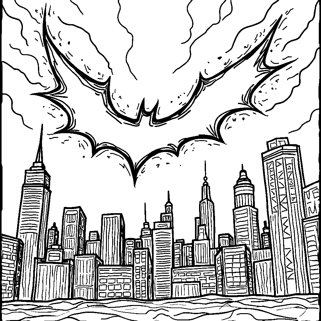 The Bat-Signal shining bright in the night sky