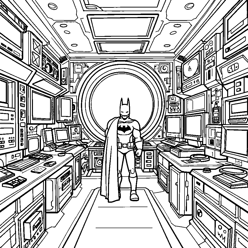 The Batcave filled with gadgets and cool machines