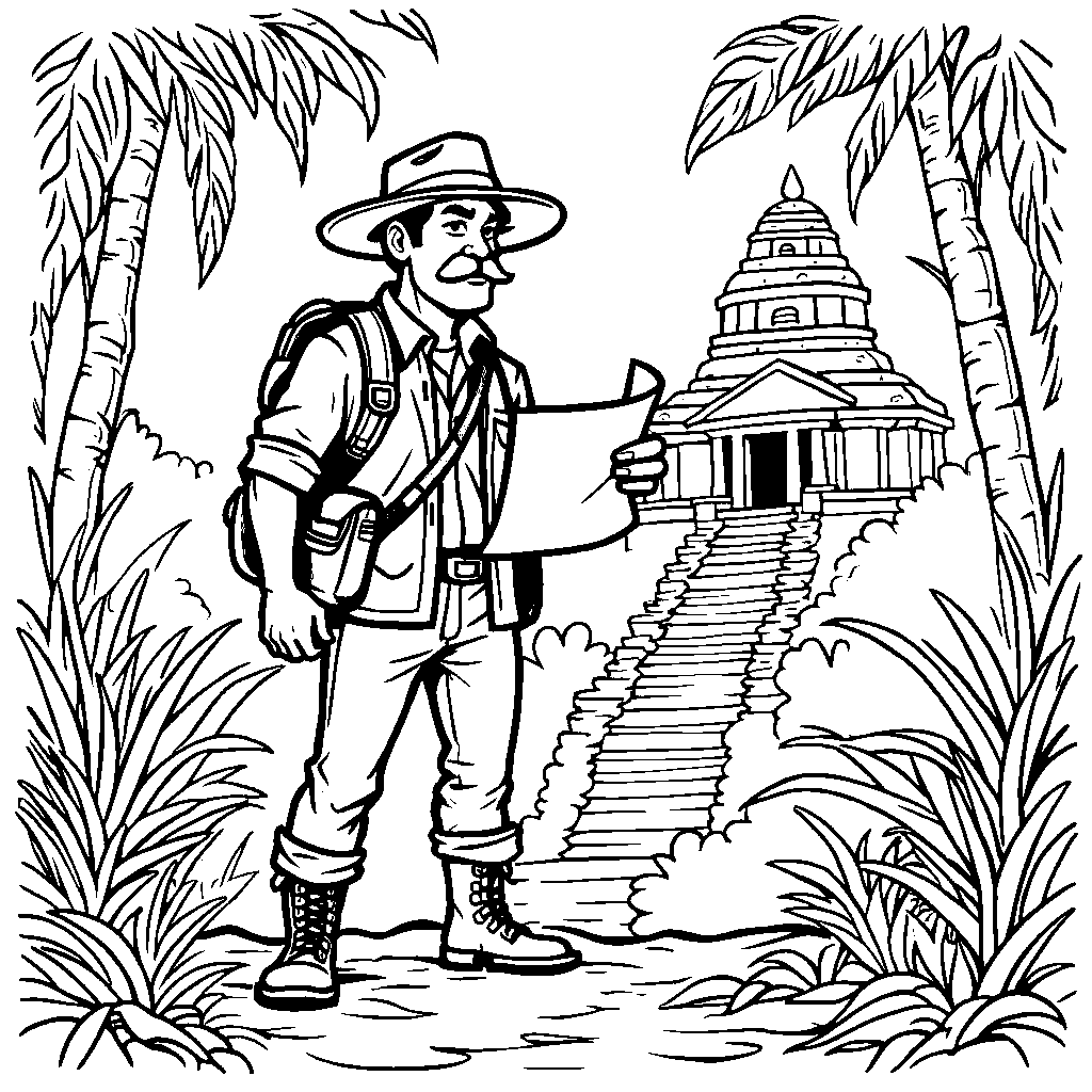 A treasure hunter searching for hidden treasure