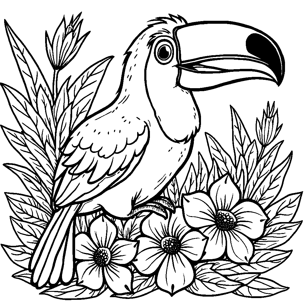 A colorful toucan with a big, bright beak