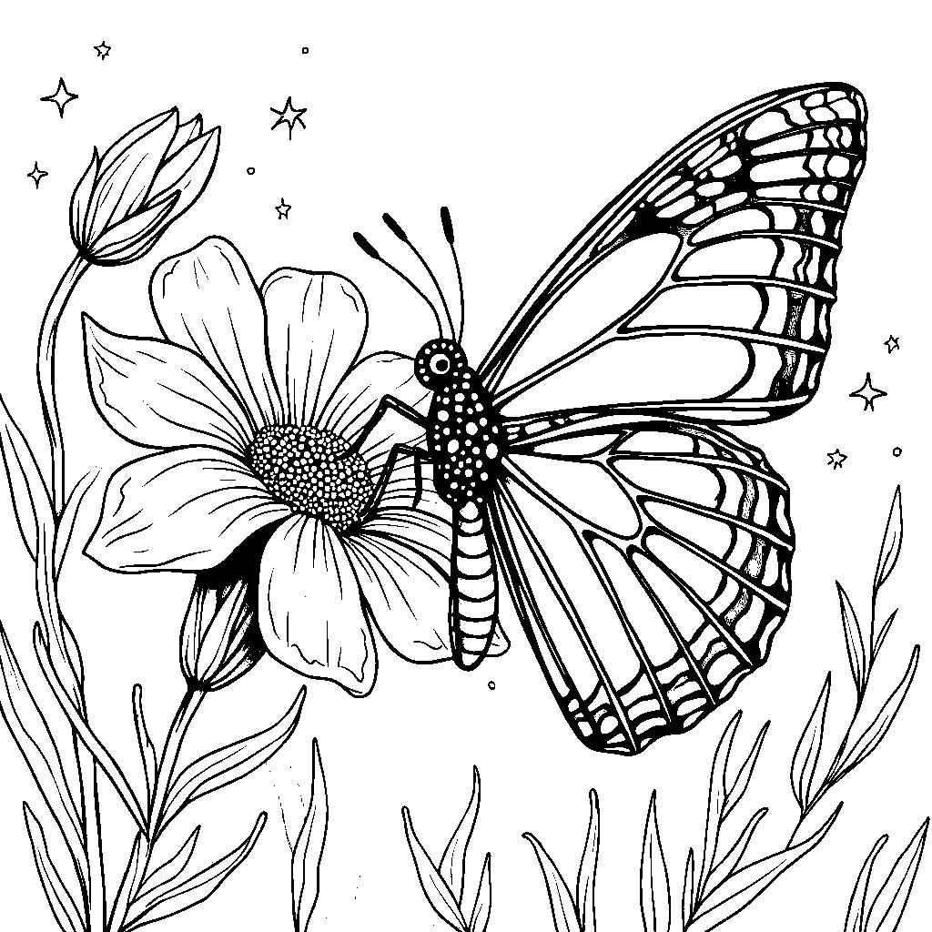 A beautiful butterfly perched on a birthday flower