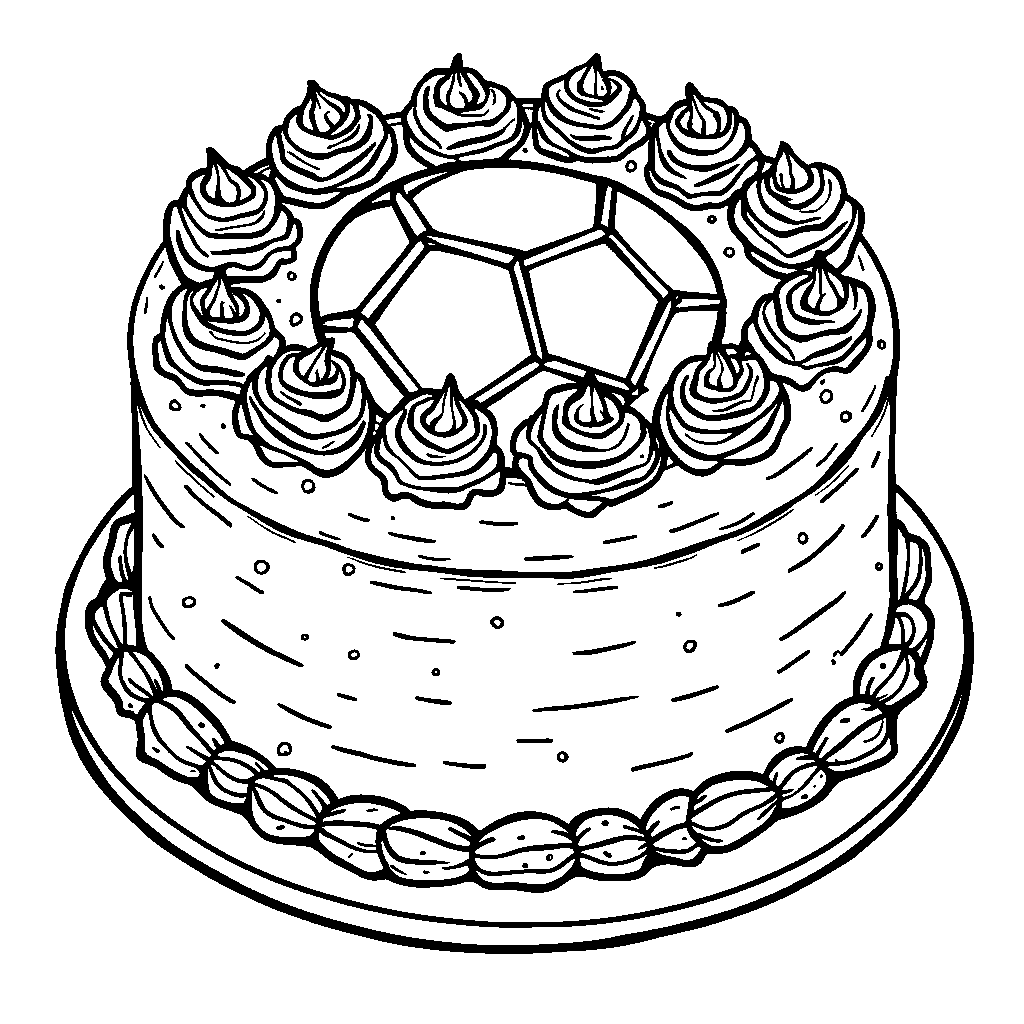 Cake shaped like a sports ball or equipment