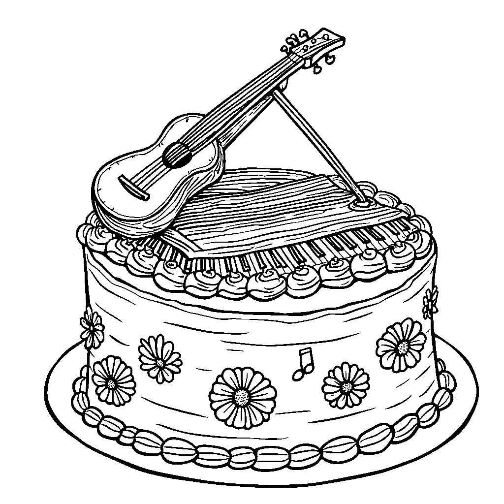 Cake that looks like a musical instrument