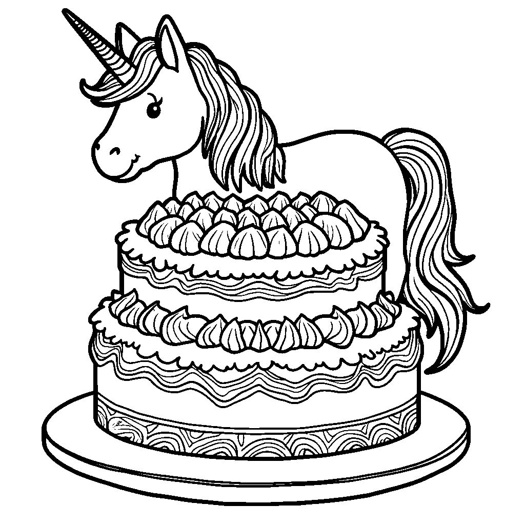 Cake that looks like a unicorn with rainbow colors