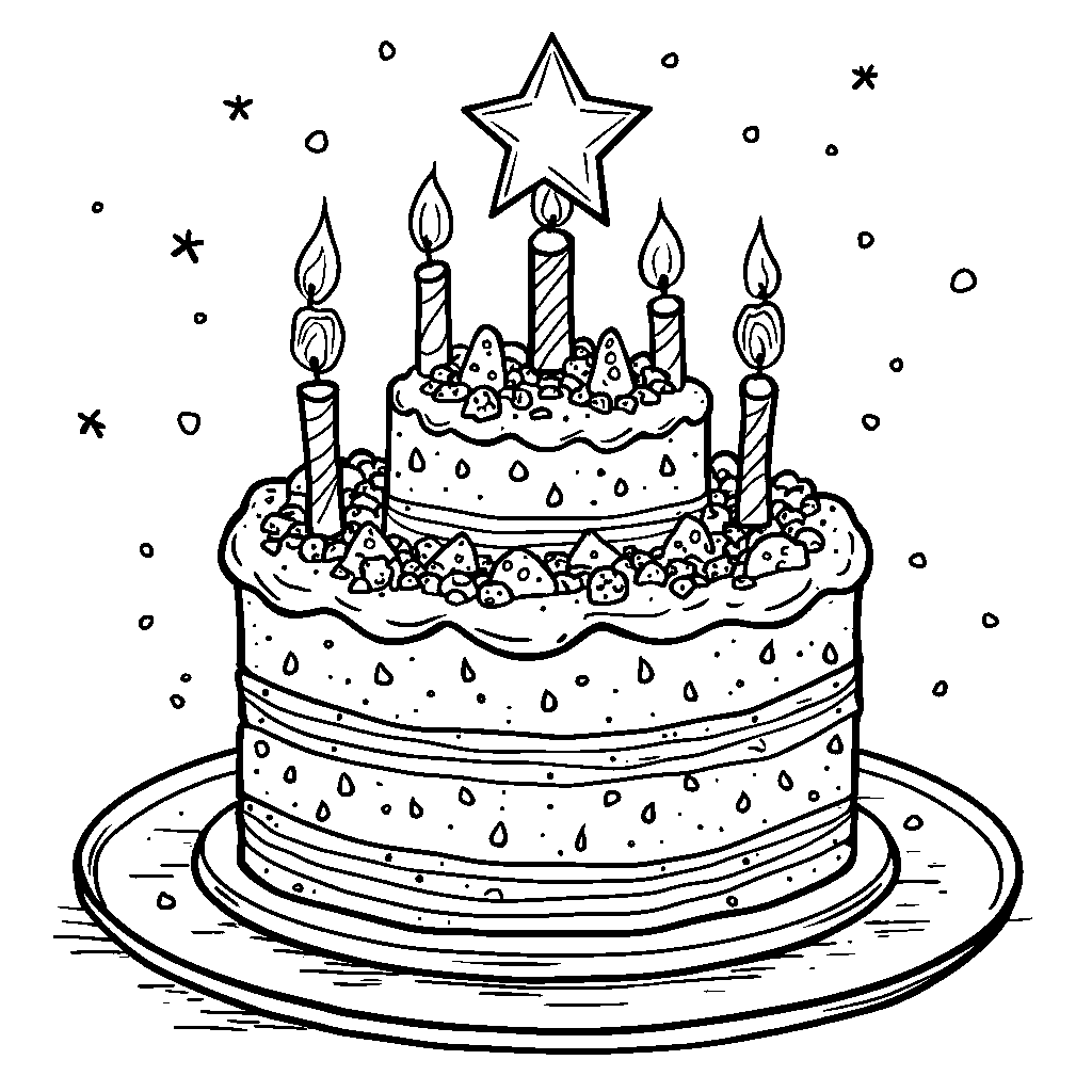 Cake with a big star or a moon on it