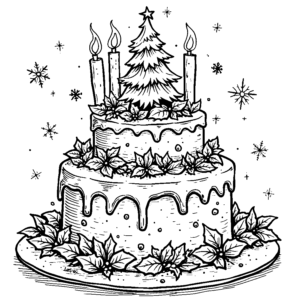 Cake with a Christmas theme