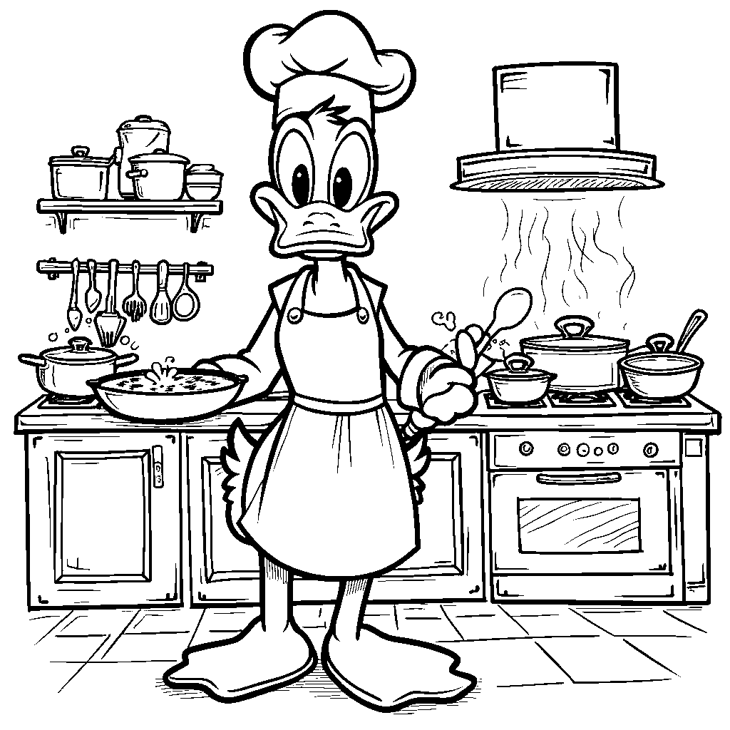 Daffy Duck as a chef