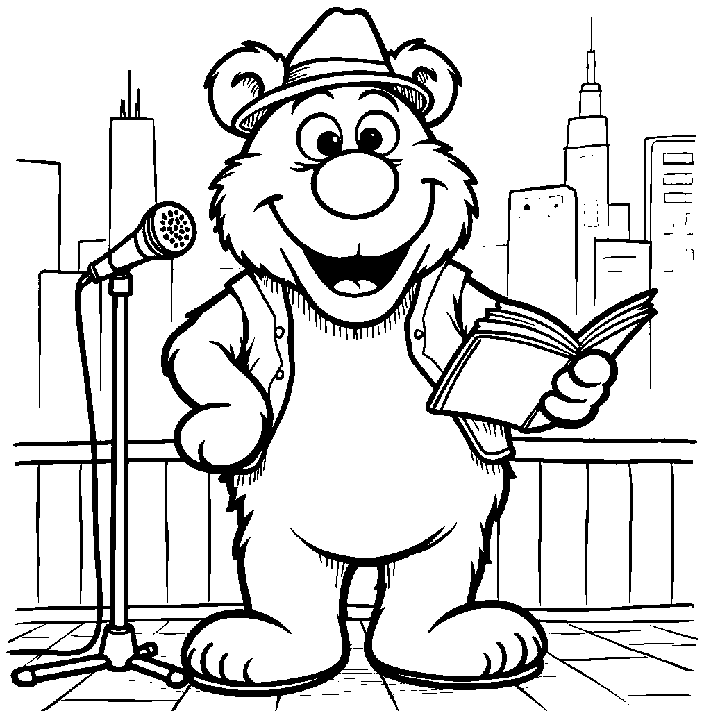 Fozzie Bear telling jokes