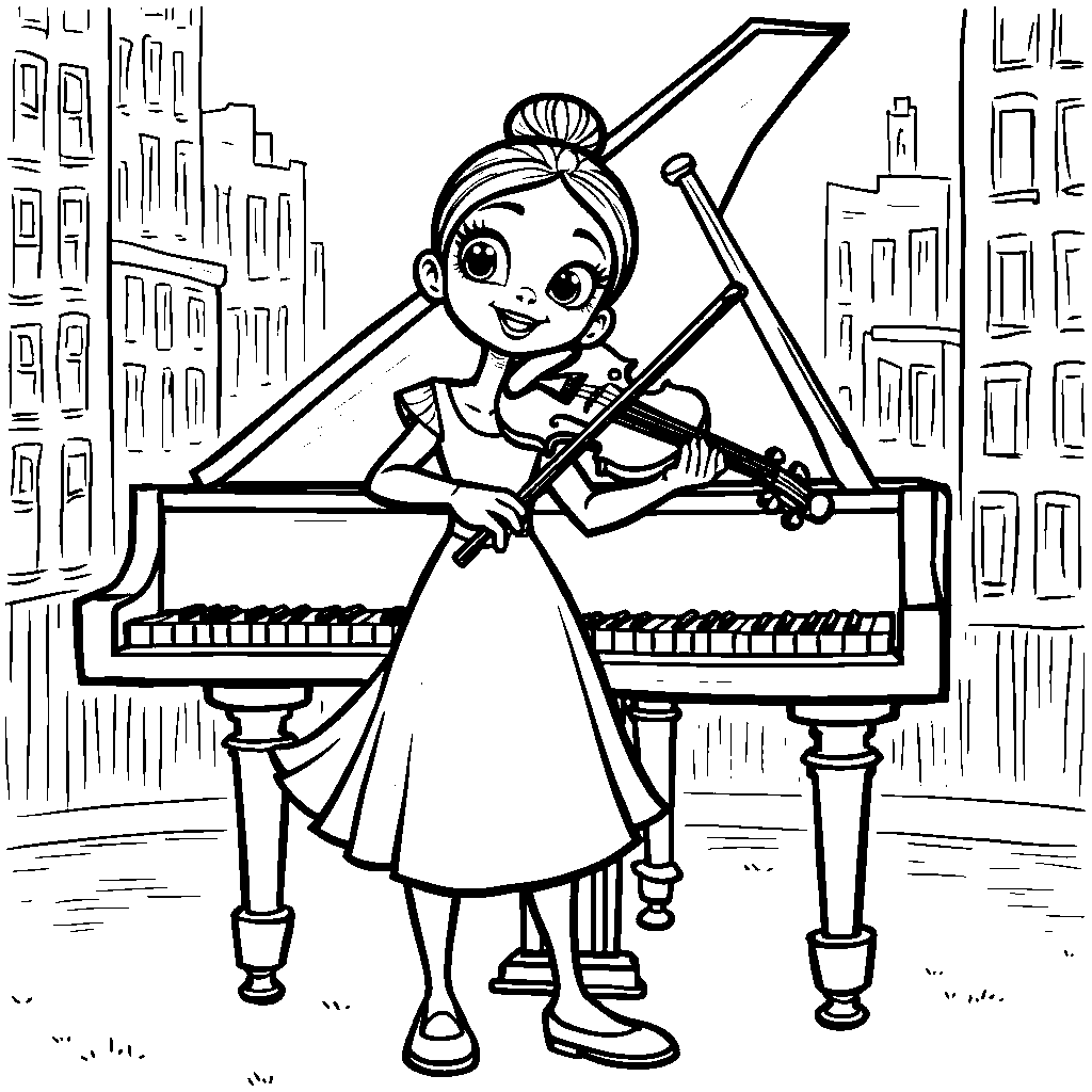 Olive Oyl playing the violin