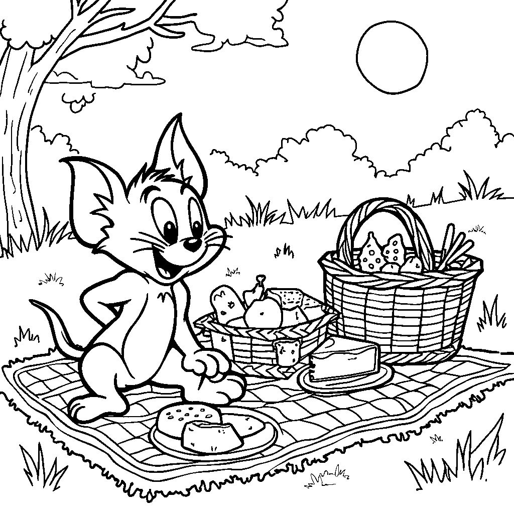 Tom and Jerry having a picnic