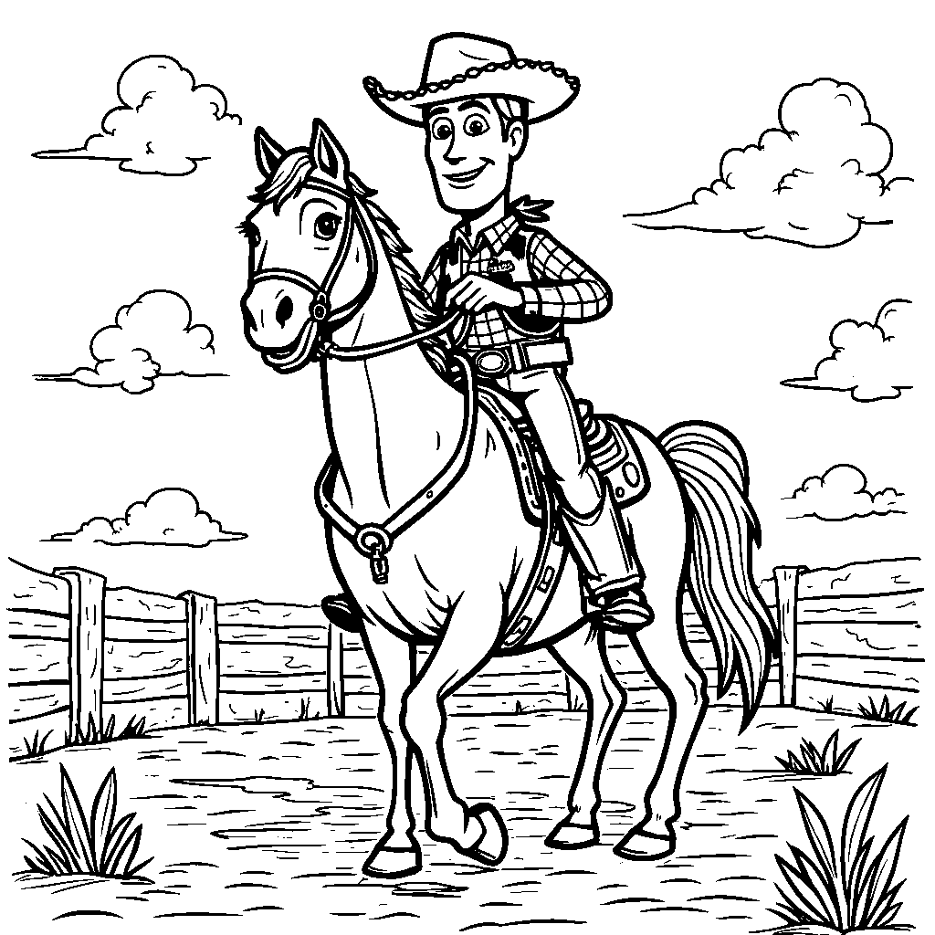 Woody riding a horse