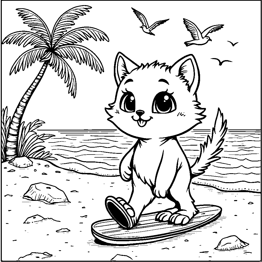 A cat wearing a pair of flip flops and walking on the beach