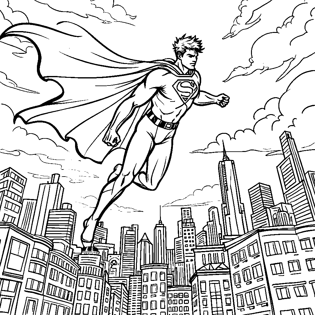 Superhero Cape Flying Through the City