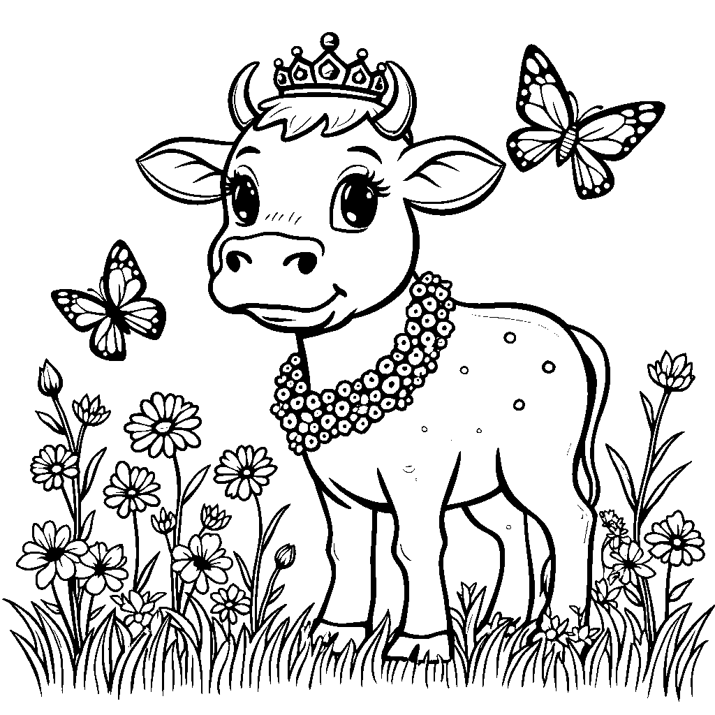 Cow dressed as a princess