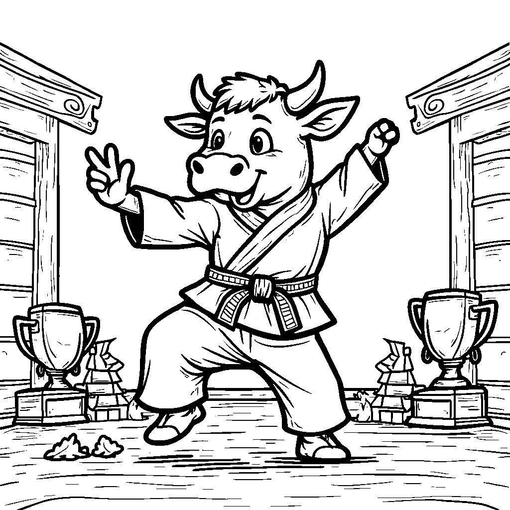 Mooving into Martial Arts: A Cow's Karate Adventure