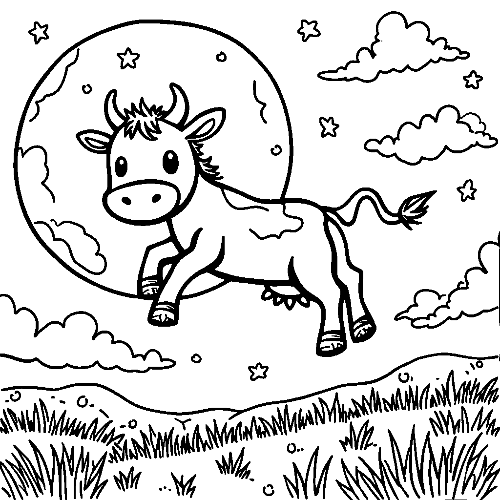 Cow jumping over the moon