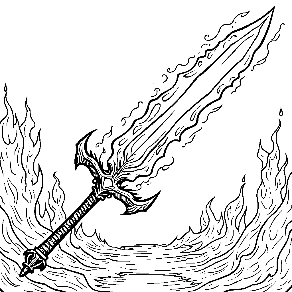 A demon slayer's sword with a glowing blade