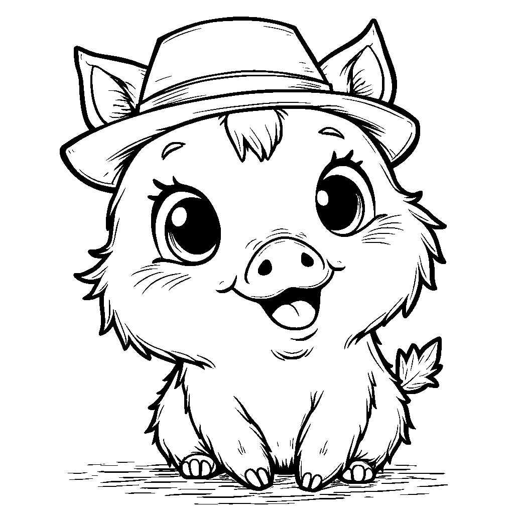 Inosuke's boar companion wearing a cute hat