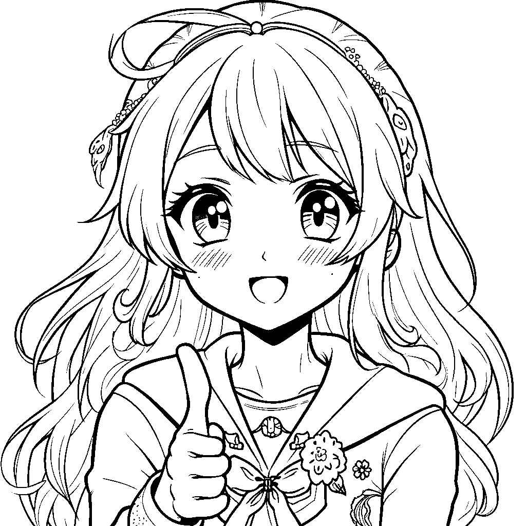 Nezuko giving a thumbs up with a cute expression