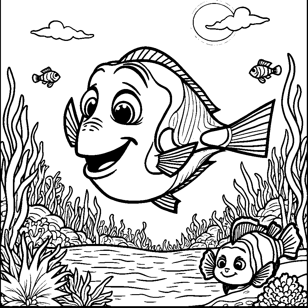 Dory Swimming with Nemo