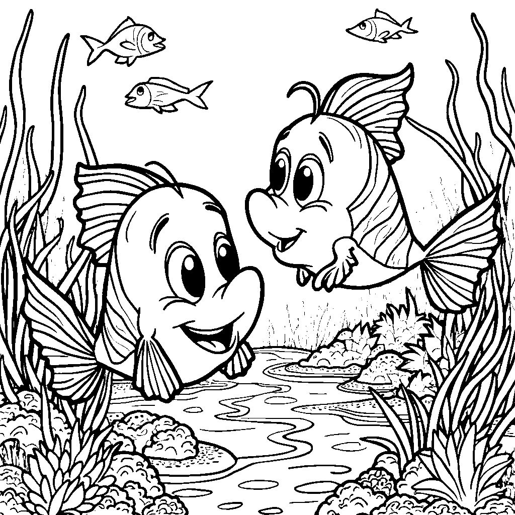 Flounder and Scuttle Under the Sea