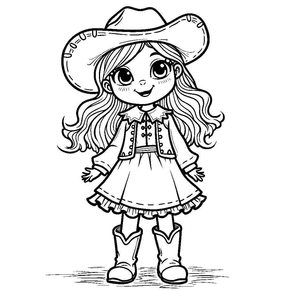 A cute cowgirl dress with cowboy boots and hat