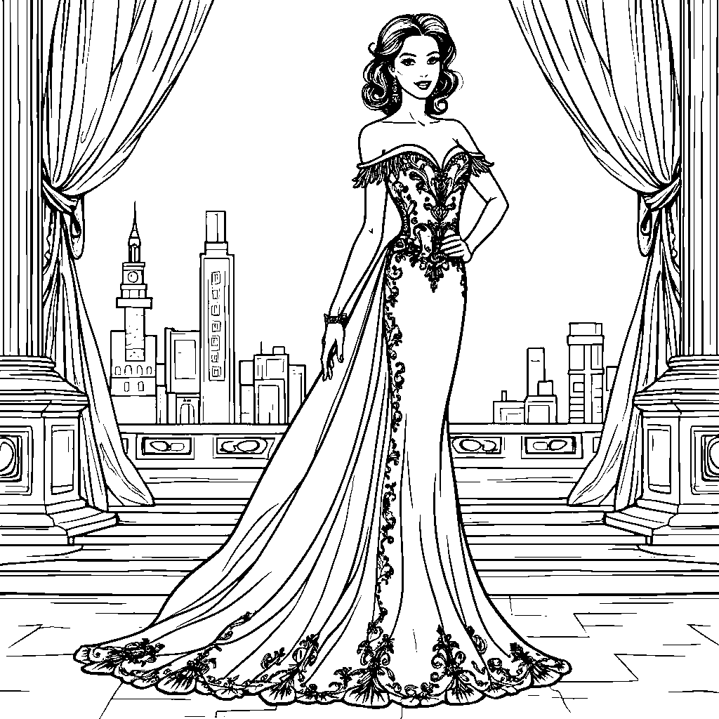 A fancy and elegant opera singer dress