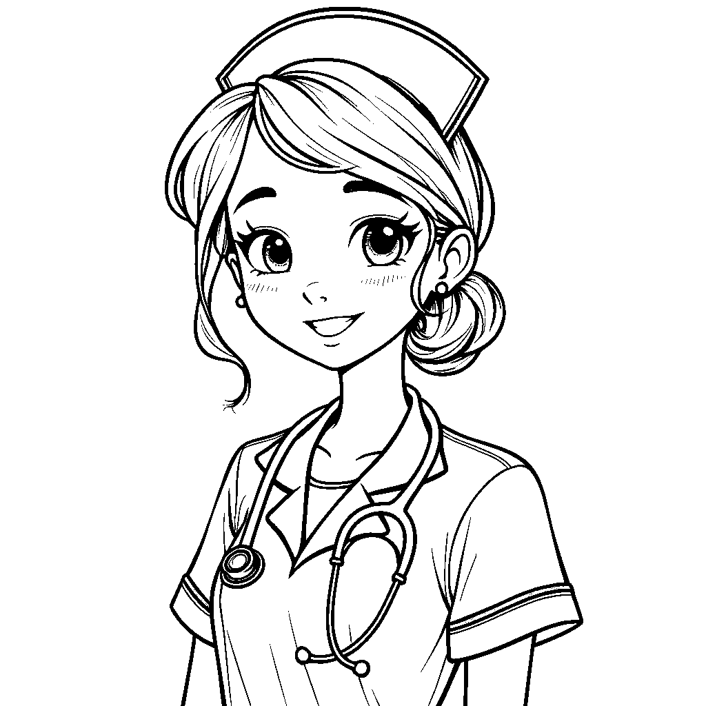 A sweet and gentle nurse dress with a stethoscope