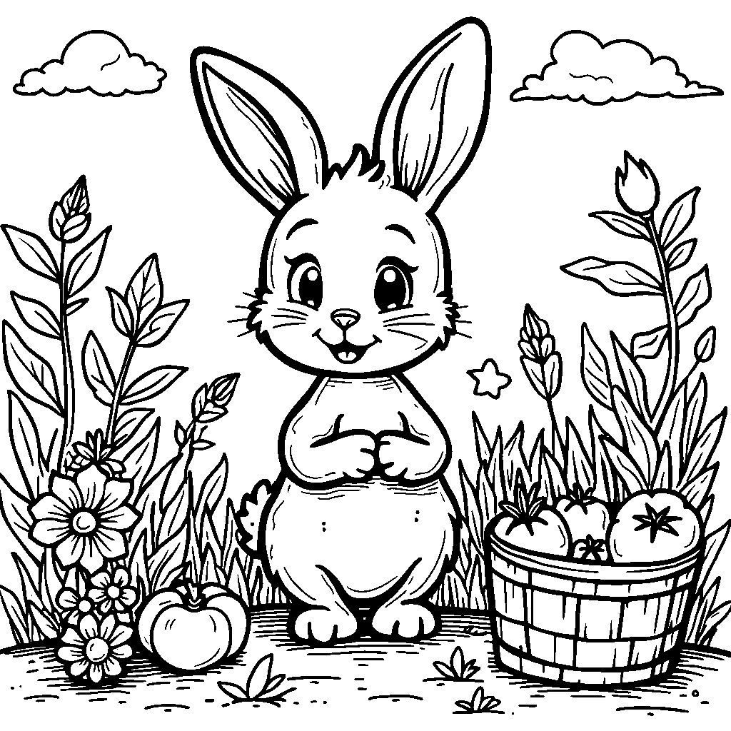 Cute Bunny in a Garden