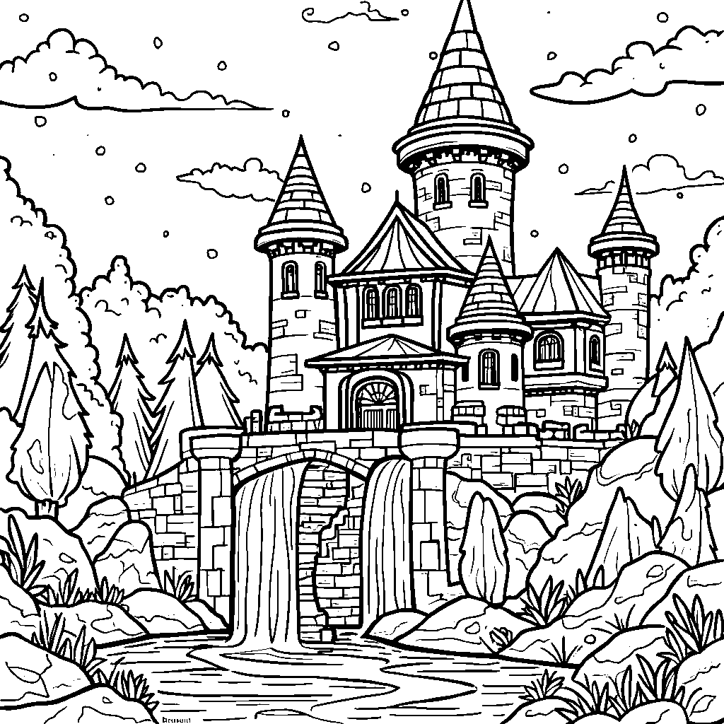 Fantasy Castle with a Dragon Guardian